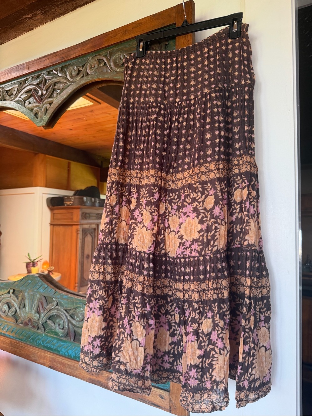 SPELL Desert Rose Maxi Skirt in Raven Colorway